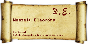 Weszely Eleonóra névjegykártya